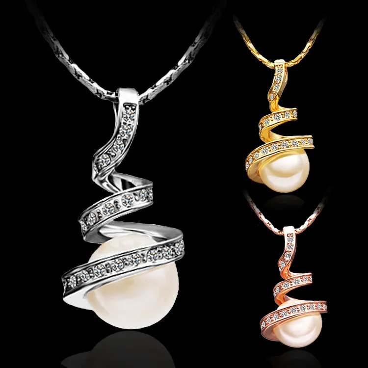 Promotion vente 925 silvergold18k or rose collier de perles mode de noël 925 collier en argent bijoux livraison gratuite 1389