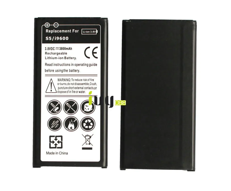 3800MAH EB-BG900BBC / BBE Byte Batteri + USB-laddare för Samsung Galaxy S5 sv I9600 G900A G900P G900R4 G900T G900V G860