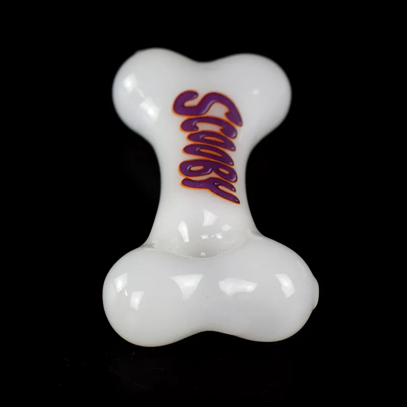 white 4 inch dog flat hand pipe smooth and protable tobacco pipe glass pipe for smoking