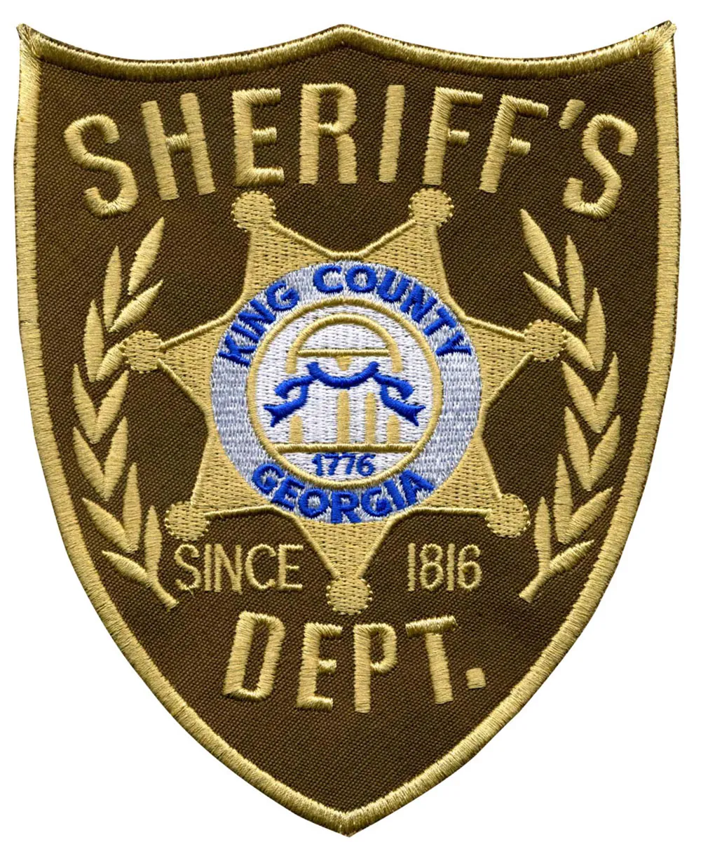 高品質の保安官のキング郡1776ジョージアミリタル刺繍パッチ残り