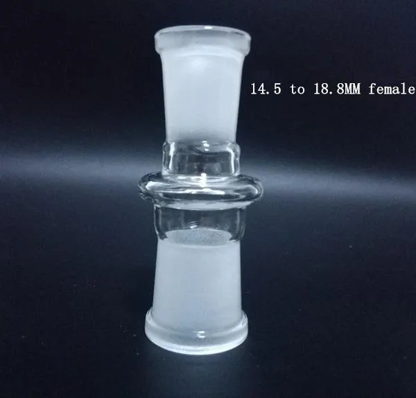 High Quality14.5MM to 18.8MM Female converter Glass Adapter straight supply for Glass Bong Glass Bubbler and Ashcatcher