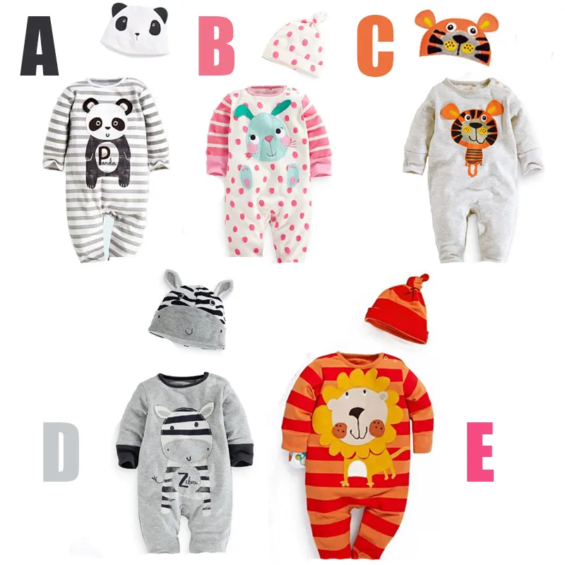 wholesale newborn baby clothes cute animal modelling toddler costume cotton long sleeve with hat baby jumpsuit 3pcs/lot 0-3age ab186