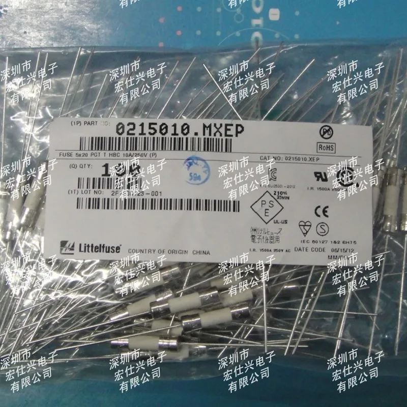 Wholesale-Electronic Component ceramic fuse T10AH250VP T10A 5 * 20 Leaded slow off delay,Free shipping