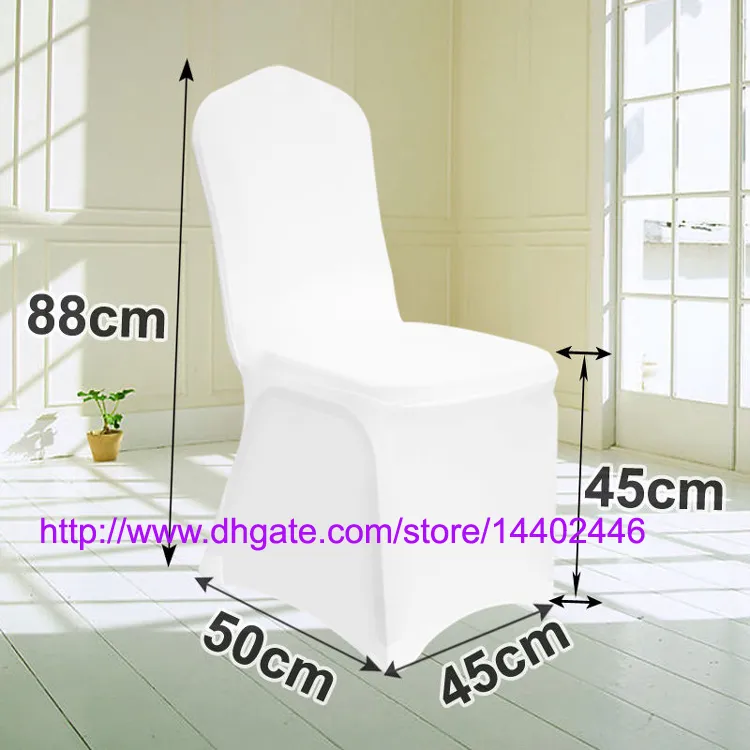 Livraison Gratuite Universel Blanc Spandex De Mariage Lycra Chaise Couvre pour Mariage Banquet Hôtel Décoration Vente Chaude En Gros #