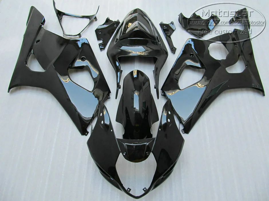 High quality ABS fairing kit for SUZUKI GSXR 1000 K3 k4 2003 2004 GSX-R1000 03 04 all glossy black fairings set BP45