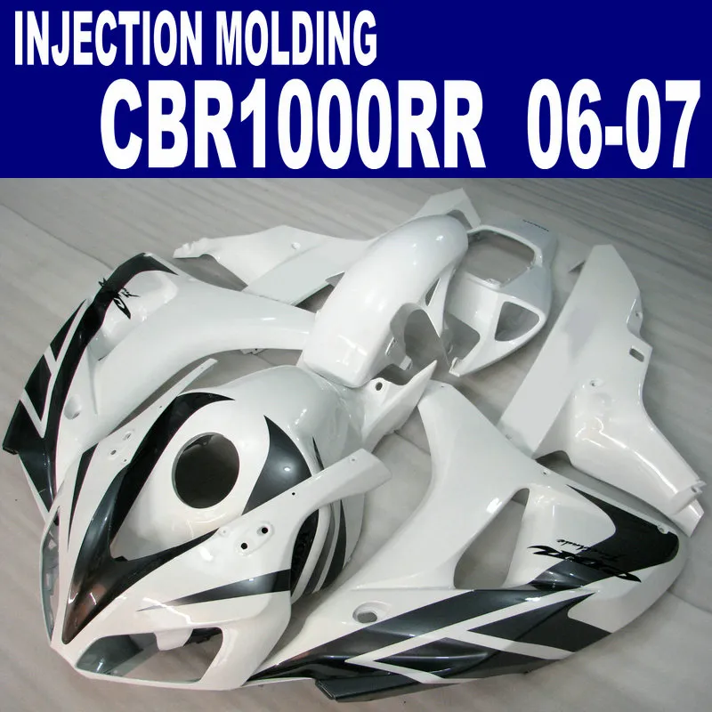 Injektionsgjutning ABS Fairing Kit för Honda CBR1000RR 06 07 Blue Black CBR 1000 RR 2006 2007 Bodywork Fairings Set VV33