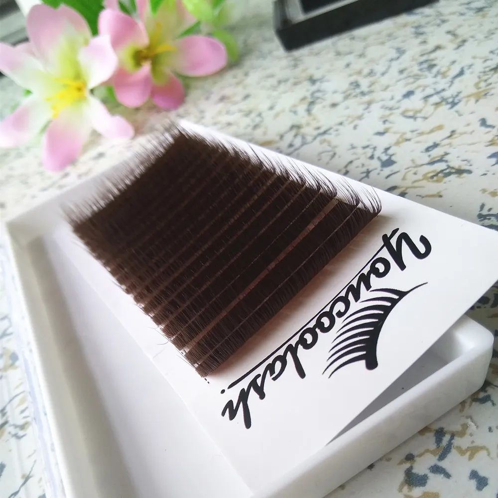 茶色のボリュームラッシュエクステンションCamellia Pandora Lashes Caramel Colar YouCoolash 3D-9D 0.07混合長さ1つのラッシュストリップの新しいストア50％+オフ