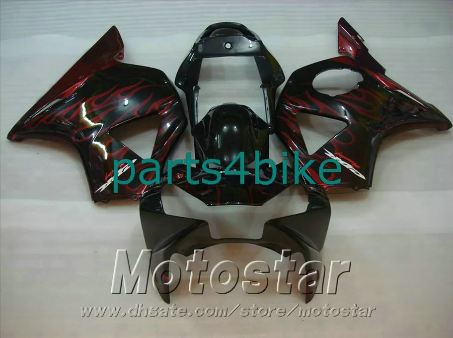 Honda CBR900 RR kaplamalar için enjeksiyon kalıplama kaporta kiti 954 02 03 CBR 954RR karoser CBR900RR 2002 2003 kırmızı alevler siyah kaportalar YR95