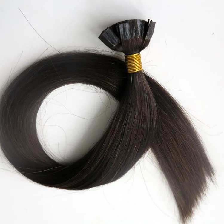 Estensioni dei capelli umani preincollate Capelli a punta piatta 50 g 50 fili 18 20 22 24 pollici n. 2/Prodotti per capelli indiani brasiliani marrone più scuro