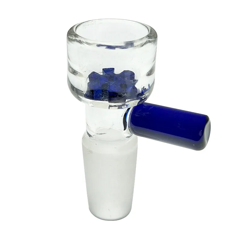 Glissière de bol en verre de 14/18mm avec bol de filtre de flocon de neige bleu/vert pour accessoires en verre de fumée de bangs en verre