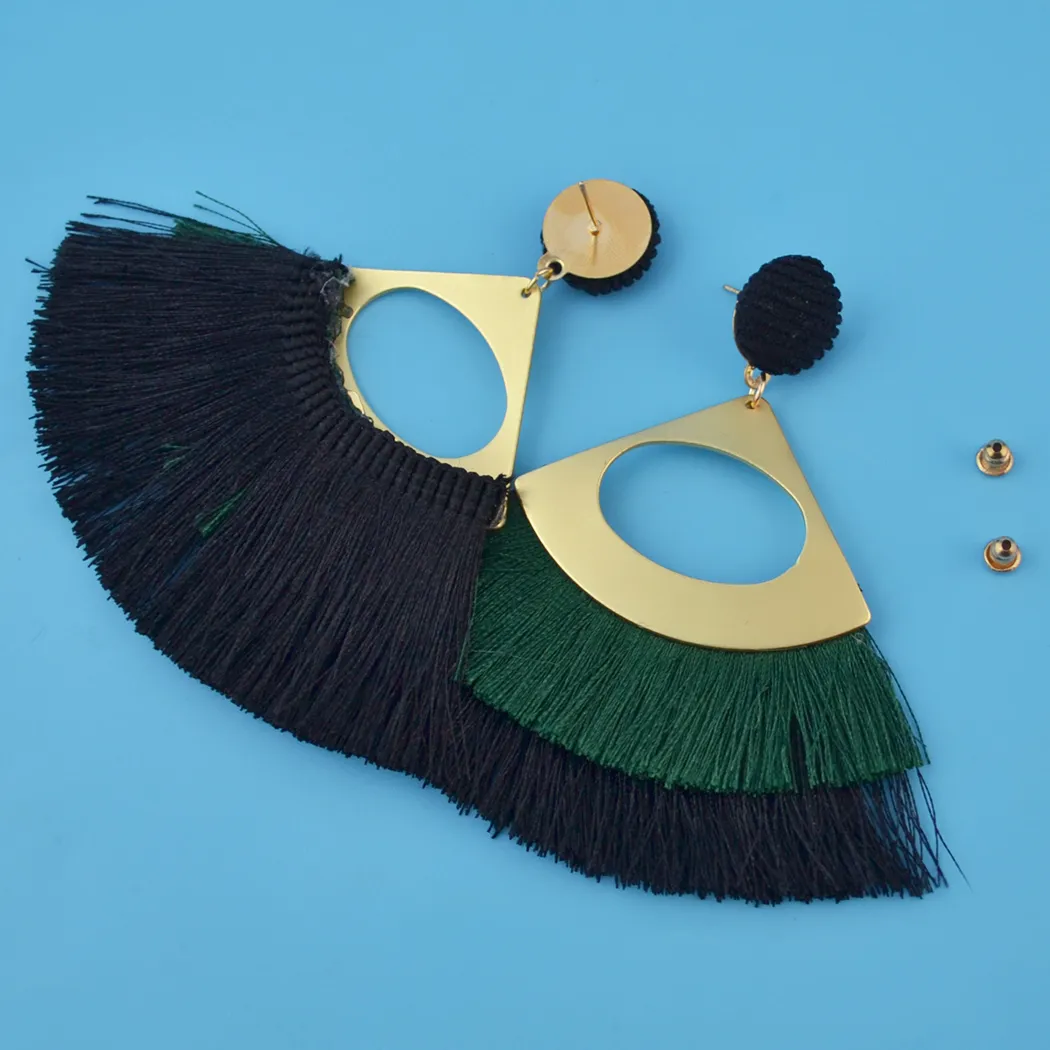 4 цвета мода позолоченные нить вентилятор форма шаблон свисалки