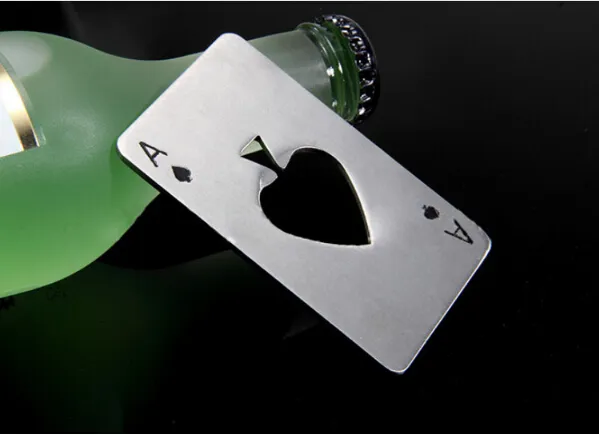 Edelstahl-Pokerkarten-Bierflaschenöffner, kostenloser Versand