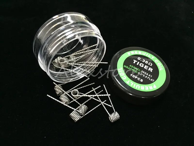 Flat twisted wire Fused clapton coils Hive premade wrap wires Alien Mix twisted Quad Tiger 9 Different Heating Resistance /box for RDA