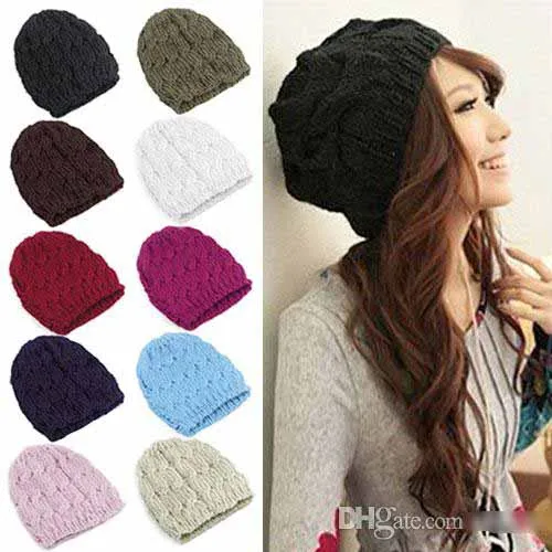 2016 Hot sales Moda Feminina Homens Inverno Quente De Malha Crochet Skull Beanie Chapéu Caps 8 Cores 10 pçs / lote