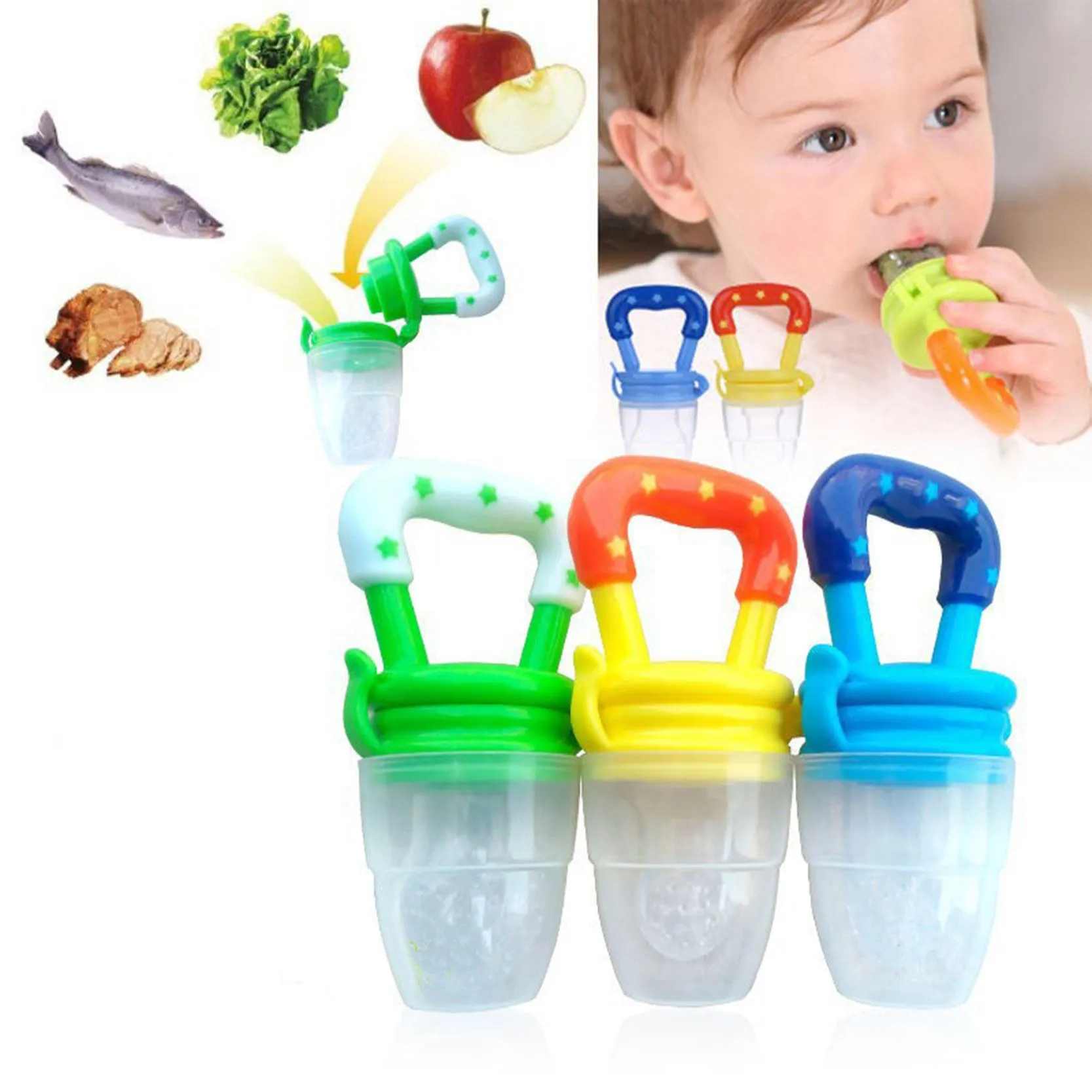 NIEUWE 2015 Hoge Kwaliteit Baby Fopspeen Voeding Dummy Soher Pleippes Soft Feeding Tool Bite Gags Boys and Girls Jia710