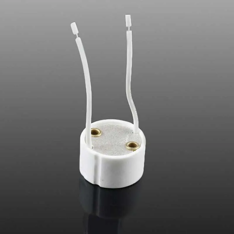 GU10 support de lampe douille adaptateur de base connecteur de fil prise en céramique pour LED lumière halogène couleurs blanches