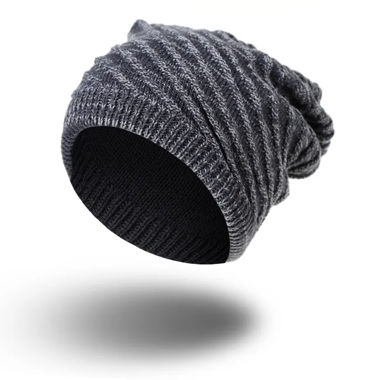 Chapeau d'hiver chaud casquette chaude en plein air sports d'hiver Ski bonnet tricoté Couvre-chef Créatif oblique rayé acrylique bonnet tricoté que les deux côtés peuvent porter