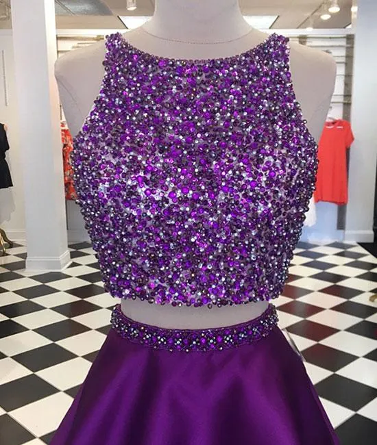 purple satin homecoming dress Short Purple Hoco Dress: 12415 Purple / 00