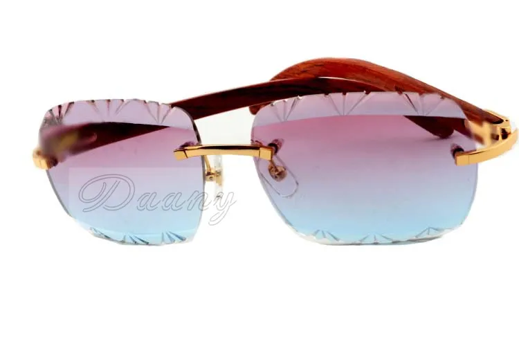 Farbgravurlinse, modisches Design, hochwertige Sonnenbrille 8300765 quadratische Sonnenbrille aus reiner natürlicher Birke, Größe: 56-18-135 mm