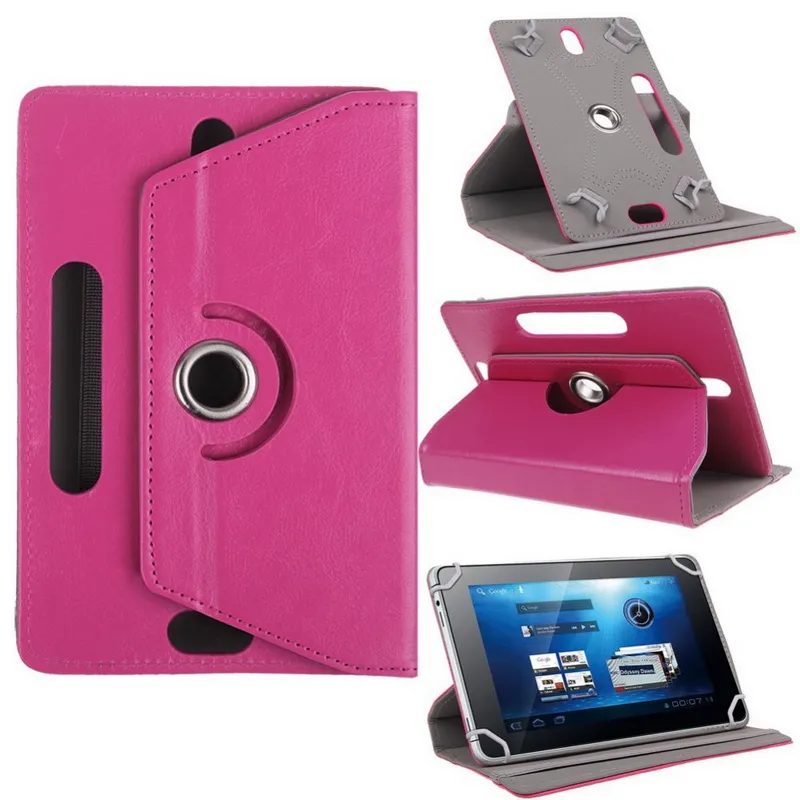 Tab Leather Case 360-graders rotera skyddsstativ för universal Android Tablet PC Fold Flip Cases Inbyggda kortspänne 7 8 9 10 tum