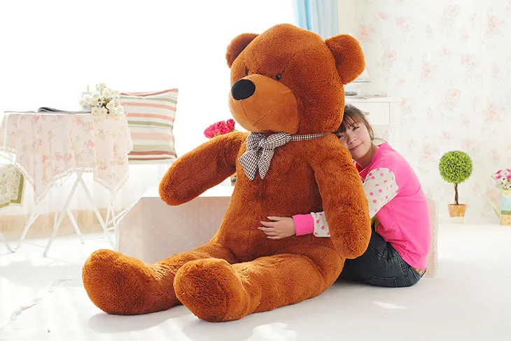 6.3 FEET TEDDY BEAR STUFFED LIGHT BROWN GIANT JUMBO 72" size:160cm birthday gift