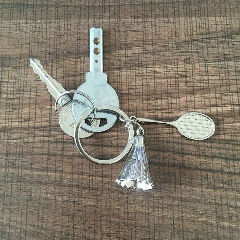 Badminton Racket Key Chains Sport Beyrings Creative Key Holder Bag Accessoires Fans Geschenken Alloy Sieraden Groothandel