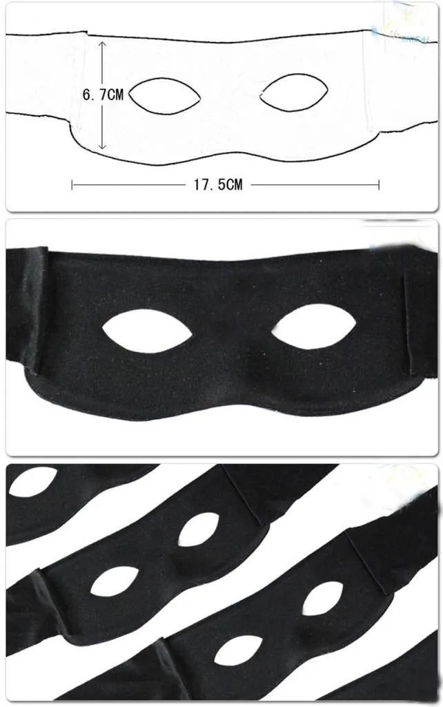 Zorro Mask Eye for Tema do partido do disfarce Halloween Costume um tamanho mais adequado adulto e criança