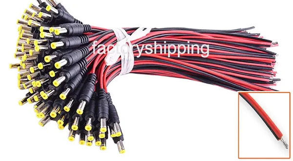 DC power connector cable 12V monitor connector CCTV Security Camera Power Pigtail 2.1mm Female Male Cable Fedex/DHL 