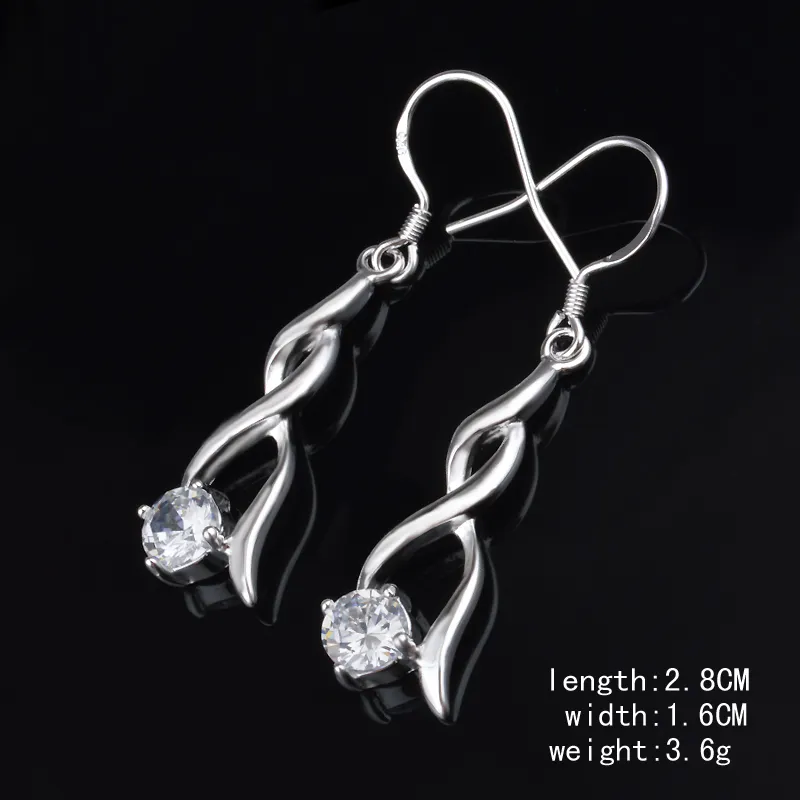 Modèles Fashion Pretty Explosion en Europe et en Amérique Fashion Shine Twisted with Diamond 925 Boucles d'oreilles en argent boucles d'oreilles en argent 1209