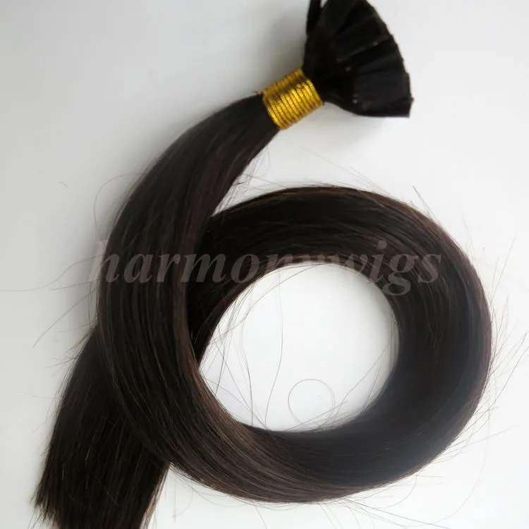 Estensioni dei capelli umani preincollate Capelli a punta piatta 50 g 50 fili 18 20 22 24 pollici n. 2/Prodotti capelli indiani brasiliani marrone più scuro