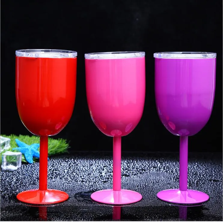 Wine Glasses Hydration Gear 10oz Stainless Steel Goblet Vacuum Double layer thermo cup Drinkware drinking water Glass Tumbler Red Wine Mugs
