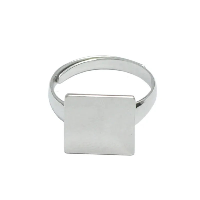 Anel de anel quadrado de Beadsnice 925 Cenário de anel de prata esterlina com 12 mm quadrado bloco plano DIY Ano novo Presente Anéis de prata ID 334909011367