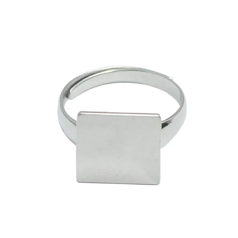 Beadsnice Square Ring Blanks 925 Sterling Silver Ringセット12 mmスクエアフラットパッドDIY新年プレゼントシルバーリングID 334901049827