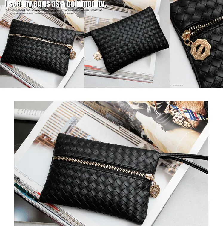 2015 nouvelle mode femmes porte-monnaie mini noir sac à main porte-sac dame 5 couleur en cuir embrayage pli petite pochette pour iphone 6 plus 5s 5C 4S