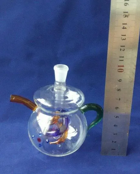 Wholesale 2015 newTeapot style stained glass hookah / glass bong, gift accessories pot, walk the plank, straw
