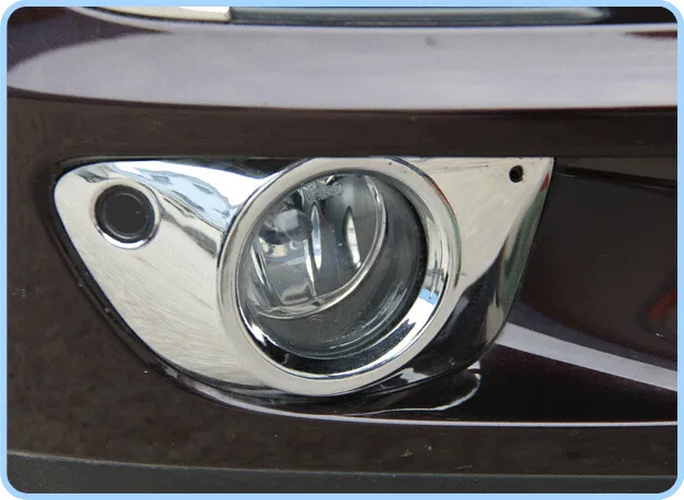 무료 배송! 고품질 ABS 크롬 2 개 프론트 안개 램프 커버 + 6 개 프론트 DRL 그리드의 포르쉐 마판 2014 트림