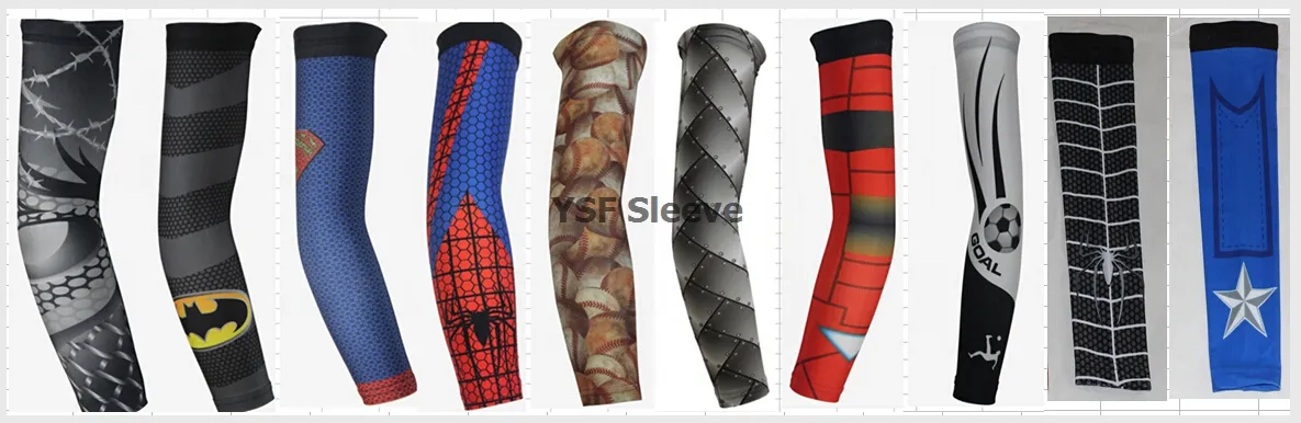 2017 Weihnachts-Baseball-Arm-Bewusstseins-Armstulpen, feuchtigkeitsableitende Kompressions-Sport-Armmanschette, Digital-Camouflage, Baseball-Flammen, Krebs-Brust