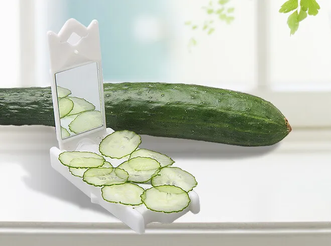 DIY toegepast komkommer plakjes masker slicer komkommer schoonheid mes gezicht huidverzorging tool Neem de spiegel natuurlijk gezichtsmasker maken gereedschap 