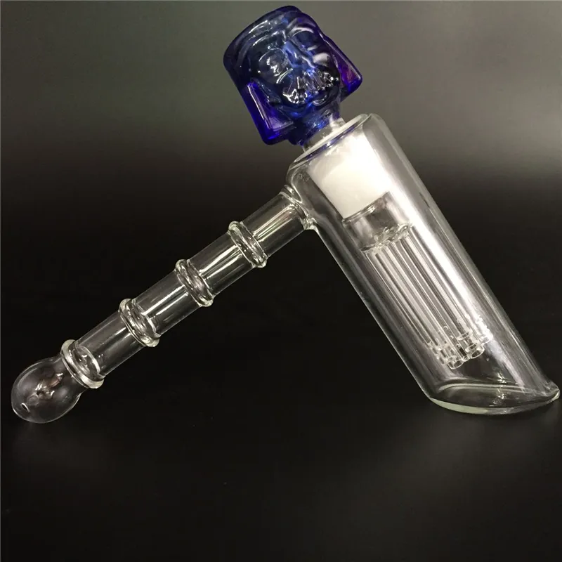 Glas Hammer 6 Arm Träd Percolator Bubbler med Calabash Design Tobacco Bowl 18.8mm Joint Size Smoking Pipes