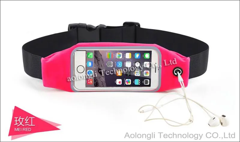 Universal Sports Waterdichte Telefoon Zakken Taille Riem Armband Tas Gevallen Pouch met Clear View Touch voor iPhone 5S 6Plus Galaxy S5 S6 EDGE