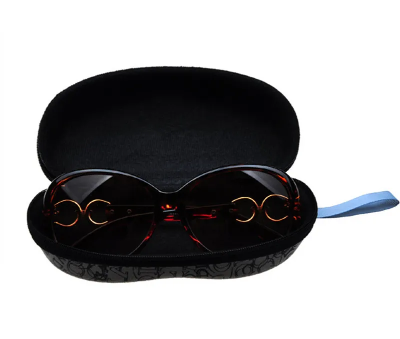 New Arrival Protable Zipper Hook Sunglasses Hard Case Glasses Eyewear Compression Peanut Eye Glasses 