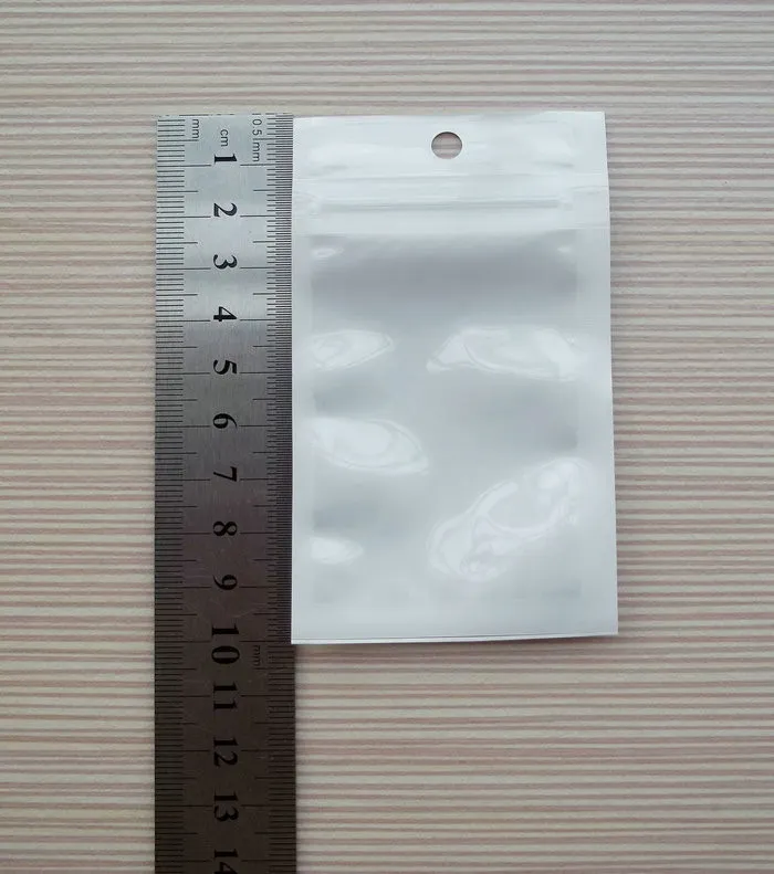 Packaging Bag Poly Bag White Self Seal Zipper Plastic Retail For Gifts Car Charger Usb Cable 10 * Hang Hole