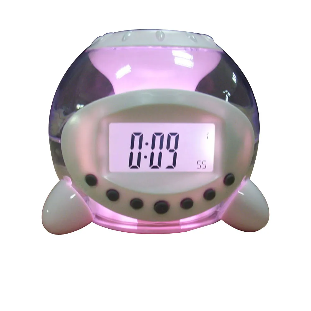 Revitalizing Changing LED Ball Calendar Alarm Clock Music Thermometer Natural Sound Desktop Table Clocks Despertador, dandys