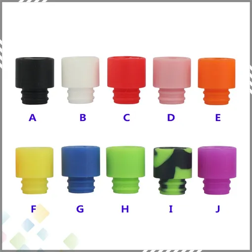 다채로운 일회용 실리카 젤 드립 팁 실리콘 510 마우스 피스 와이드 보어 흡연 액세서리 최고의 품질 DHL 무료
