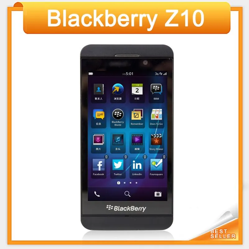 원래 블랙 베리 Z10 듀얼 코어 4.2 "터치 스크린 2GB RAM 16GB ROM 카메라 8.0MP GPS WIFI 잠금 해제 Z10 4G LTE 단장 한 전화