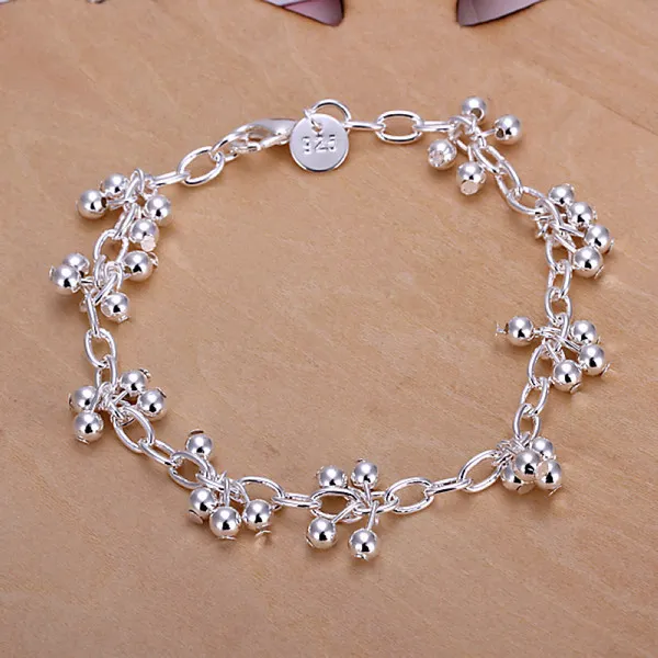 Heißer Verkauf bestes Geschenk 925 Silber Soo Trauben Hängeleuchte Bracele DFMCH085, Marke 925 Sterling Silber vergoldete Kettenglieder-Edelsteinarmbänder