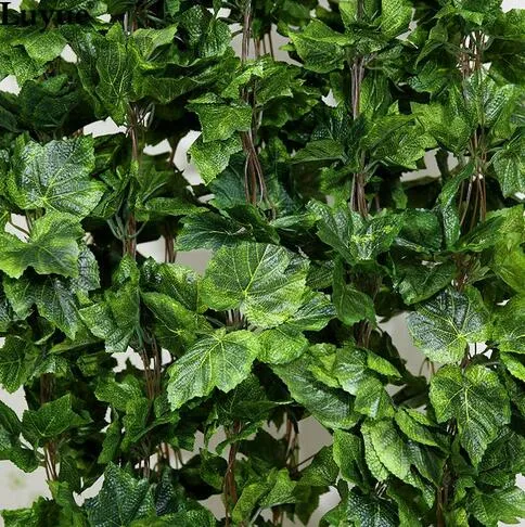 like real artificial Silk grape leaf garland faux vine Ivy Indoor /outdoor home decor wedding flower green christmas gift