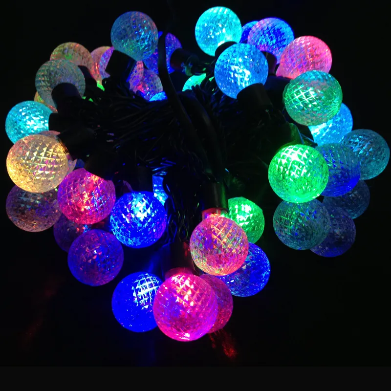 Stringa di luci a LED Stringa di lampadine a forma di fata colorata grande decorazione Natale Pellet di 5 m di lunghezza