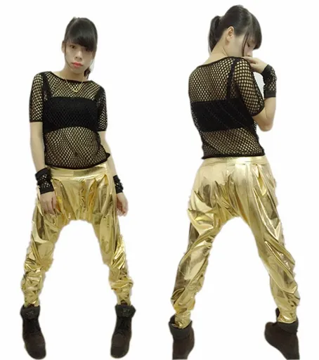 Nowy Moda Jazz Harem Kobiety Hip Hop Taniec Spodnie Performance Costume Luźne Osobowość Paillette Spodnie