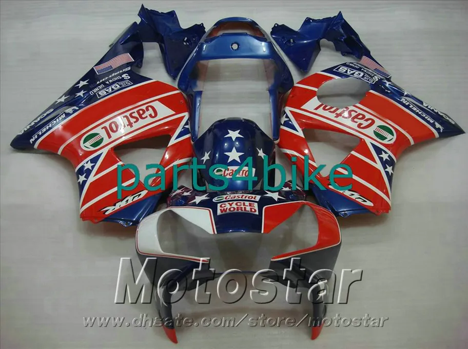 Formsprutning kåpa kit för Honda CBR900 RR 954 02 03 CBR 954RR kaross CBR900RR 2002 2003 röd blå kåpa set HS8